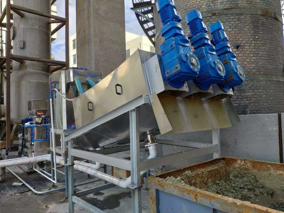 stainless steel screw press sludge separator for industrial wastewater