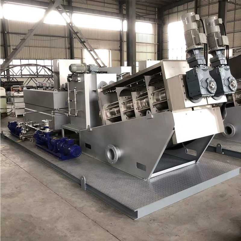 screw press dewatering machine for food processing sludge