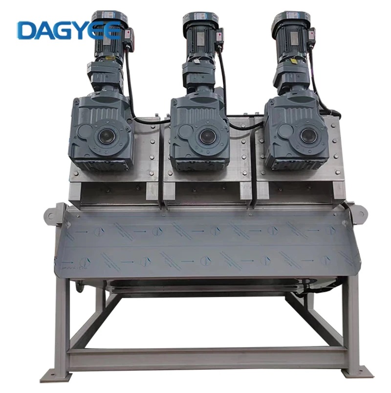 high efficiency screw press dewatering system for sludge reduction