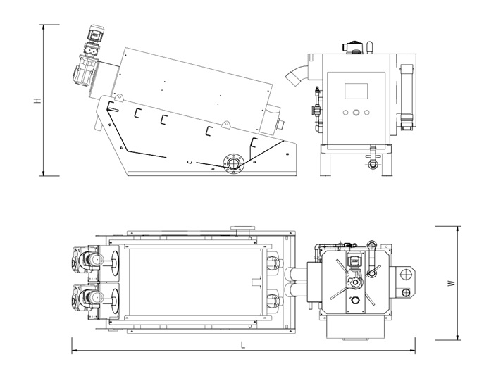 easy maintenance screw press dewatering unit for sludge treatment