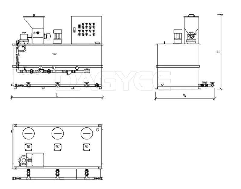 polymer dosing preparation unit for sludge dewatering