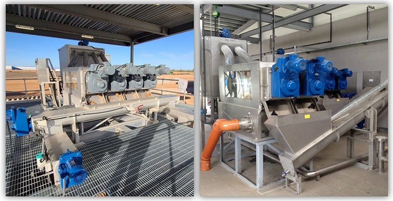 screw driven sludge dewatering machine with self cleaning function